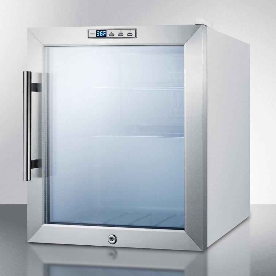 Summit Commercial Compact Beverage Center 17 Inch Commercial Undercounter Refrigerator with Adjustable Chrome Shelves, Double Pane Tempered Glass Door, Digital Thermostat, Door Lock, LED Lighting, Automatic Defrost and Professional Handle: White Cabinet Summit Commercial Compact Beverage Center 17 Inch Commercial Undercounter Refrigerator with Adjustable Chrome Shelves, Double Pane Tempered Glass Door, Digital Thermostat, Door Lock, LED Lighting, Automatic Defrost and Professional Handle: White Cabinet