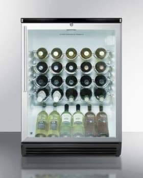 Summit Commercial Freestanding, ADA Wine Cellars 24 Inch Freestanding Wine Cellar with 36-Bottle Capacity, ADA-Compliant Height, 4 Scalloped Wire Shelves, Automatic Defrost, Interior Lighting and Door Lock: Pro Handle Summit Commercial Freestanding, ADA Wine Cellars 24 Inch Freestanding Wine Cellar with 36-Bottle Capacity, ADA-Compliant Height, 4 Scalloped Wire Shelves, Automatic Defrost, Interior Lighting and Door Lock: Pro Handle