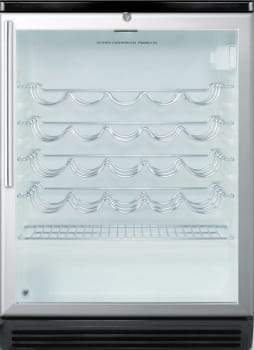 Summit Commercial Freestanding, ADA Wine Cellars 24 Inch Freestanding Wine Cellar with 36-Bottle Capacity, ADA-Compliant Height, 4 Scalloped Wire Shelves, Automatic Defrost, Interior Lighting and Door Lock: Pro Handle Summit Commercial Freestanding, ADA Wine Cellars 24 Inch Freestanding Wine Cellar with 36-Bottle Capacity, ADA-Compliant Height, 4 Scalloped Wire Shelves, Automatic Defrost, Interior Lighting and Door Lock: Pro Handle