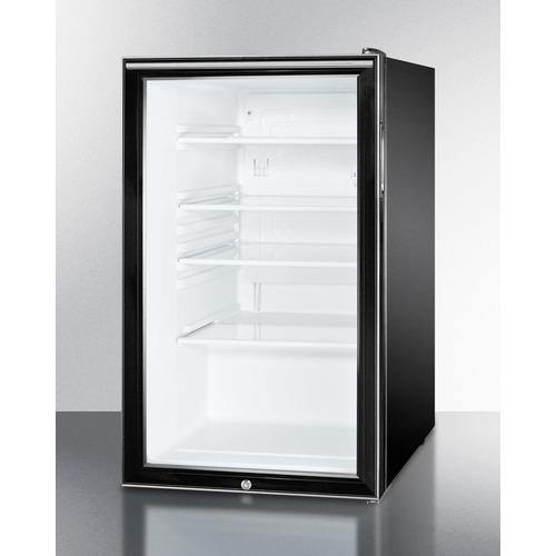 Summit Commercial Freestanding Beverage Center 20 Inch Undercounter Commercial Refrigerator with Glass Door, 3 Adjustable Glass Shelves, Dial Thermostat, Automatic Defrost, Door Lock, Interior Lighting and Hospital Grade Cord with 'Green Dot' Plug: Vertical Handle Summit Commercial Freestanding Beverage Center 20 Inch Undercounter Commercial Refrigerator with Glass Door, 3 Adjustable Glass Shelves, Dial Thermostat, Automatic Defrost, Door Lock, Interior Lighting and Hospital Grade Cord with 'Green Dot' Plug: Vertical Handle