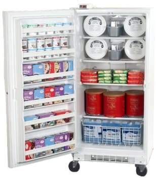 Summit Commercial Full Size All-Freezer 21 cu. ft. Freestanding Upright Freezer with Digital Thermostat, Adjustable Shelves, Frost-Free Operation, Front Mounted Lock, Door Shelves, 21 Cu. Ft. Capacity, Commercially Approved and CFC Free: Left-Swing Hinge Summit Commercial Full Size All-Freezer 21 cu. ft. Freestanding Upright Freezer with Digital Thermostat, Adjustable Shelves, Frost-Free Operation, Front Mounted Lock, Door Shelves, 21 Cu. Ft. Capacity, Commercially Approved and CFC Free: Left-Swing Hinge