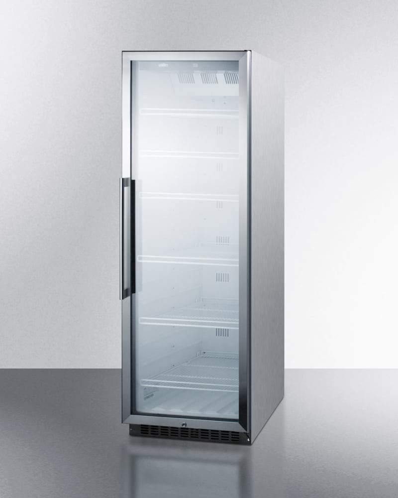Summit Commercial Full Sized Beverage Center 14.5 cu. ft. Beverage Merchandiser with Adjustable Wire Shelves, Automatic Defrost, Recessed LED Lighting, Self Closing Door, Door Lock, Digital Thermostat and Digital Display: Stainless Steel Cabinet Summit Commercial Full Sized Beverage Center 14.5 cu. ft. Beverage Merchandiser with Adjustable Wire Shelves, Automatic Defrost, Recessed LED Lighting, Self Closing Door, Door Lock, Digital Thermostat and Digital Display: Stainless Steel Cabinet