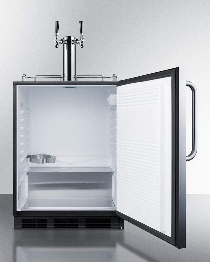 Summit Commercial Undercounter, ADA Beer Dispenser 24 Inch Built In Commercial Beer Dispenser with 5.5 Cu. Ft. Capacity, Holds up to (2) 1/6 Kegs, Complete Dual Tap Kit, Adjustable Thermostat, 100% CFC Free, and ADA Compliant Summit Commercial Undercounter, ADA Beer Dispenser 24 Inch Built In Commercial Beer Dispenser with 5.5 Cu. Ft. Capacity, Holds up to (2) 1/6 Kegs, Complete Dual Tap Kit, Adjustable Thermostat, 100% CFC Free, and ADA Compliant