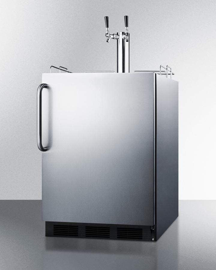 Summit Commercial Undercounter, ADA Beer Dispenser 24 Inch Built In Commercial Beer Dispenser with 5.5 Cu. Ft. Capacity, Holds up to (2) 1/6 Kegs, Complete Dual Tap Kit, Adjustable Thermostat, 100% CFC Free, and ADA Compliant Summit Commercial Undercounter, ADA Beer Dispenser 24 Inch Built In Commercial Beer Dispenser with 5.5 Cu. Ft. Capacity, Holds up to (2) 1/6 Kegs, Complete Dual Tap Kit, Adjustable Thermostat, 100% CFC Free, and ADA Compliant