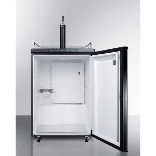 Summit Freestanding Beer Dispensers 24 Inch Freestanding Beer Dispenser with Half Keg Capacity, Single Sanke Tap, Deep Chill Function, Draft Arm, Regulator, 5 lb. CO2 Tank and Casters Included: Black Summit Freestanding Beer Dispensers 24 Inch Freestanding Beer Dispenser with Half Keg Capacity, Single Sanke Tap, Deep Chill Function, Draft Arm, Regulator, 5 lb. CO2 Tank and Casters Included: Black