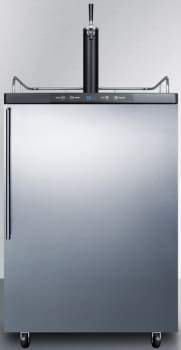 Summit Freestanding Beer Dispensers 24 Inch Freestanding Beer Dispenser with Half Keg Capacity, Single Sanke Tap, Deep Chill Function, Draft Arm, Regulator, 5 lb. CO2 Tank and Casters Included: Stainless Steel, Thin Handle Summit Freestanding Beer Dispensers 24 Inch Freestanding Beer Dispenser with Half Keg Capacity, Single Sanke Tap, Deep Chill Function, Draft Arm, Regulator, 5 lb. CO2 Tank and Casters Included: Stainless Steel, Thin Handle