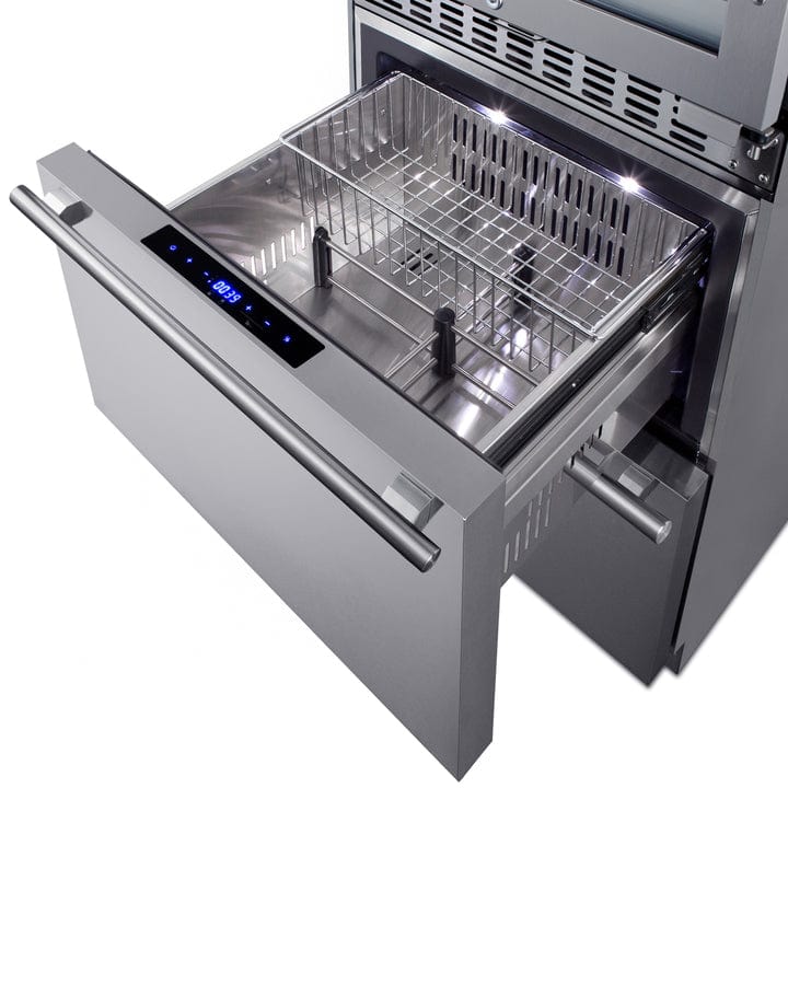 Summit Full Size Wine Cellars Summit® 24" Stainless Steel Wine Cooler and Refrigerator Drawers - SWCDRF24 Summit Full Size Wine Cellars Summit® 24" Stainless Steel Wine Cooler and Refrigerator Drawers - SWCDRF24