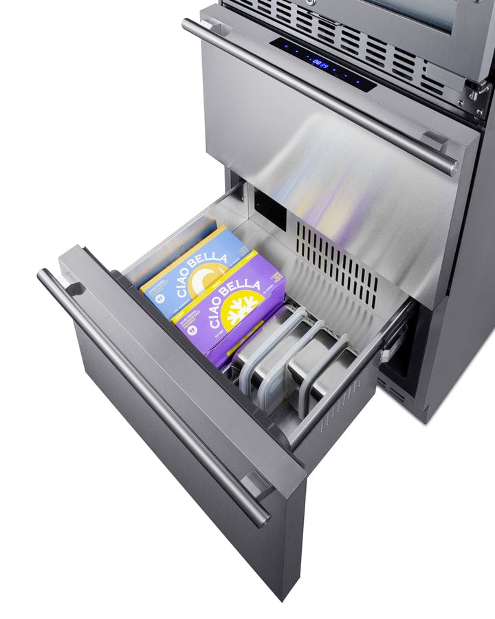 Summit Full Size Wine Cellars Summit® 24" Stainless Steel Wine Cooler and Refrigerator Drawers - SWCDRF24 Summit Full Size Wine Cellars Summit® 24" Stainless Steel Wine Cooler and Refrigerator Drawers - SWCDRF24