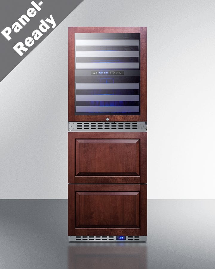 Summit Full Size Wine Cellars Summit® 24" Wide Combination Dual-Zone Wine Cellar and 2-Drawer All-Refrigerator (Panels Not Included) | SWCDAR24PNR Summit Full Size Wine Cellars Summit® 24" Wide Combination Dual-Zone Wine Cellar and 2-Drawer All-Refrigerator (Panels Not Included) | SWCDAR24PNR