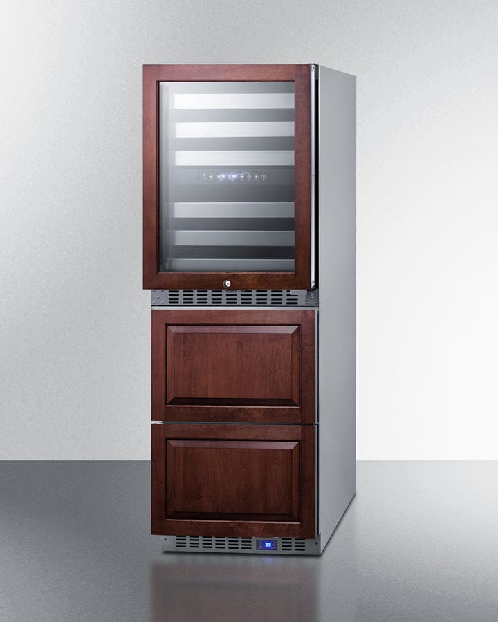 Summit Full Size Wine Cellars Summit® 24" Wide Combination Dual-Zone Wine Cellar and 2-Drawer All-Refrigerator (Panels Not Included) | SWCDAR24PNR Summit Full Size Wine Cellars Summit® 24" Wide Combination Dual-Zone Wine Cellar and 2-Drawer All-Refrigerator (Panels Not Included) | SWCDAR24PNR