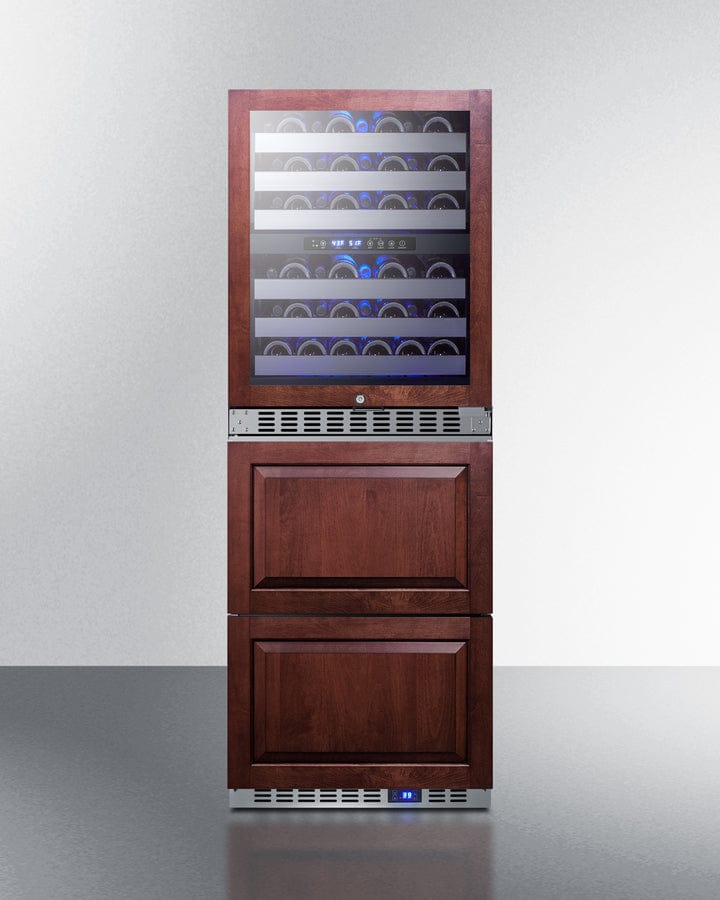 Summit Full Size Wine Cellars Summit® 24" Wide Combination Dual-Zone Wine Cellar and 2-Drawer All-Refrigerator (Panels Not Included) | SWCDAR24PNR Summit Full Size Wine Cellars Summit® 24" Wide Combination Dual-Zone Wine Cellar and 2-Drawer All-Refrigerator (Panels Not Included) | SWCDAR24PNR