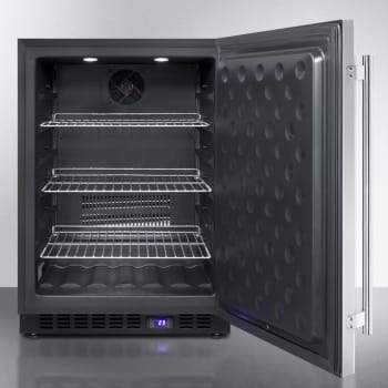 Summit Outdoor All-Freezer 24 Inch Outdoor Undercounter Freezer with 3 Adjustable Chrome Shelves, Automatic Defrost, Exterior Digital Thermostat, LED Lighting, Sabbath Mode and Reversible Door Hinge: Professional Handle Summit Outdoor All-Freezer 24 Inch Outdoor Undercounter Freezer with 3 Adjustable Chrome Shelves, Automatic Defrost, Exterior Digital Thermostat, LED Lighting, Sabbath Mode and Reversible Door Hinge: Professional Handle