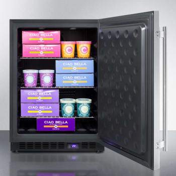 Summit Outdoor All-Freezer 24 Inch Outdoor Undercounter Freezer with 3 Adjustable Chrome Shelves, Automatic Defrost, Exterior Digital Thermostat, LED Lighting, Sabbath Mode and Reversible Door Hinge: Professional Handle Summit Outdoor All-Freezer 24 Inch Outdoor Undercounter Freezer with 3 Adjustable Chrome Shelves, Automatic Defrost, Exterior Digital Thermostat, LED Lighting, Sabbath Mode and Reversible Door Hinge: Professional Handle