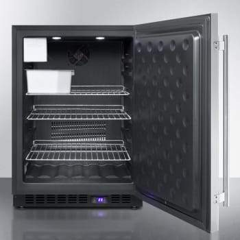 Summit Outdoor All-Freezer 24 Inch Outdoor Undercounter Freezer with Ice Maker, 3 Adjustable Chrome Shelves, Automatic Defrost, Exterior Digital Thermostat, LED Lighting, Sabbath Mode and Reversible Door Hinge: Professional Handle Summit Outdoor All-Freezer 24 Inch Outdoor Undercounter Freezer with Ice Maker, 3 Adjustable Chrome Shelves, Automatic Defrost, Exterior Digital Thermostat, LED Lighting, Sabbath Mode and Reversible Door Hinge: Professional Handle
