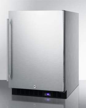 Summit Outdoor All-Freezer 24 Inch Outdoor Undercounter Freezer with Stainless Steel Cabinet, 3 Adjustable Chrome Shelves, Automatic Defrost, Exterior Digital Thermostat, LED Lighting and Reversible Door Hinge: Professional Handle Summit Outdoor All-Freezer 24 Inch Outdoor Undercounter Freezer with Stainless Steel Cabinet, 3 Adjustable Chrome Shelves, Automatic Defrost, Exterior Digital Thermostat, LED Lighting and Reversible Door Hinge: Professional Handle