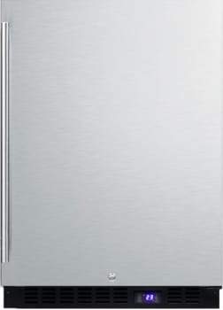 Summit Outdoor All-Freezer 24 Inch Outdoor Undercounter Freezer with Stainless Steel Cabinet, 3 Adjustable Chrome Shelves, Automatic Defrost, Exterior Digital Thermostat, LED Lighting and Reversible Door Hinge: Professional Handle