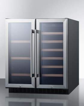 Summit Undercounter Wine and Beverage 30 Inch Built-in Undercounter Beverage and Wine Cooler with 2 Temperature Zones, Adjustable Shelves, Digital Controls, LED Lighting, Door Locks, Automatic Defrost and Sabbath Mode