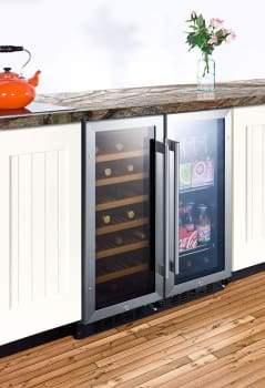 Summit Undercounter Wine Cellars 15 Inch Built-in Wine Cellar with 2.94 cu. ft. Capacity, 33-Bottle Capacity, Wooden Shelves, Factory Installed Lock, LED Lighting and Digital Thermostat: Black Cabinet Finish Summit Undercounter Wine Cellars 15 Inch Built-in Wine Cellar with 2.94 cu. ft. Capacity, 33-Bottle Capacity, Wooden Shelves, Factory Installed Lock, LED Lighting and Digital Thermostat: Black Cabinet Finish