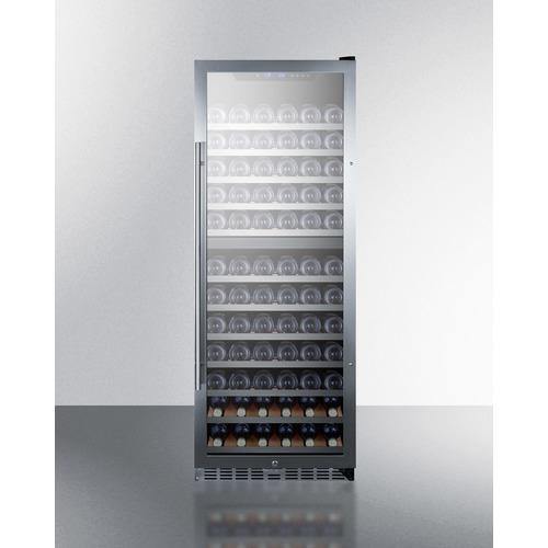 Summit Undercounter Wine Cellars 15 Inch Built-in Wine Cellar with 2.94 cu. ft. Capacity, 33-Bottle Capacity, Wooden Shelves, Factory Installed Lock, LED Lighting and Digital Thermostat: Stainless Steel Cabinet Finish Summit Undercounter Wine Cellars 15 Inch Built-in Wine Cellar with 2.94 cu. ft. Capacity, 33-Bottle Capacity, Wooden Shelves, Factory Installed Lock, LED Lighting and Digital Thermostat: Stainless Steel Cabinet Finish