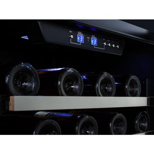 Summit Undercounter Wine Cellars 15 Inch Built-in Wine Cellar with 2.94 cu. ft. Capacity, 33-Bottle Capacity, Wooden Shelves, Factory Installed Lock, LED Lighting and Digital Thermostat: Stainless Steel Cabinet Finish Summit Undercounter Wine Cellars 15 Inch Built-in Wine Cellar with 2.94 cu. ft. Capacity, 33-Bottle Capacity, Wooden Shelves, Factory Installed Lock, LED Lighting and Digital Thermostat: Stainless Steel Cabinet Finish