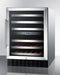 Summit Undercounter Wine Cellars 24 Inch Undercounter Dual Zone Wine Cellar with Slide-Out Shelving, 46 Bottle Capacity, Automatic Defrost, Glass Door, Factory Installed Lock, Interior Light, Reversible Door and CFC Free: Stainless Steel Cabinet, ADA Compliant, Right Hinge