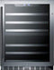 Summit Undercounter Wine Cellars 24 Inch Undercounter Wine Cellar with 44 Bottle Capacity, Two Temperature Zones, 6 Wooden Shelves, Digital Thermostat, Factory Installed Lock, LED Lighting and Automatic Defrost: Stainless Steel
