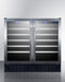 Summit Undercounter Wine Cellars 36 Inch Commercially Approved Built-in Undercounter Wine Cellar with 68 Bottle Capacity, French Doors, Dual Temperature Zones, Adjustable Wood Shelves, Digital Thermostat, Lock, and 100% CFC Free
