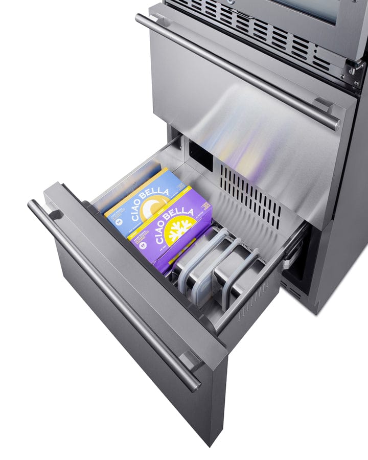 Summit Wine Cooler Summit® 24" Stainless Steel Wine Cooler and Freezer Drawers - SWCDAF24 Summit Wine Cooler Summit® 24" Stainless Steel Wine Cooler and Freezer Drawers - SWCDAF24