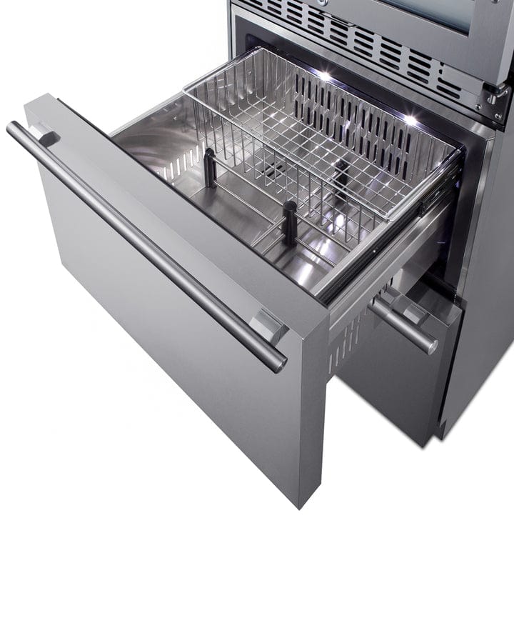 Summit Wine Refrigerators Built in and Free Standing Summit® 24" Stainless Steel Wine Cooler and Refrigerator Drawers-SWCDAR24 Summit Wine Refrigerators Built in and Free Standing Summit® 24" Stainless Steel Wine Cooler and Refrigerator Drawers-SWCDAR24