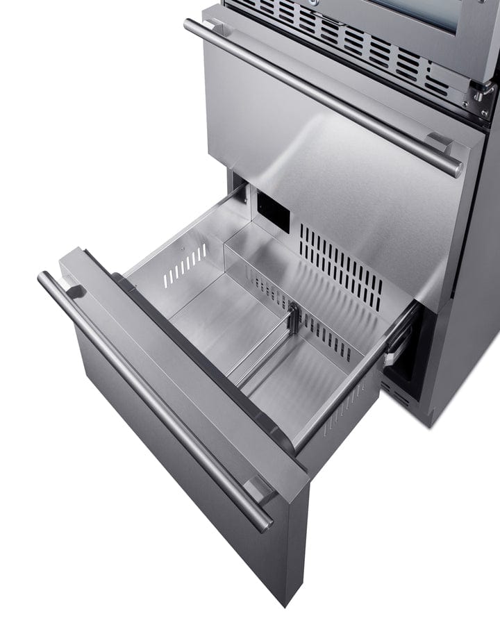 Summit Wine Refrigerators Built in and Free Standing Summit® 24" Stainless Steel Wine Cooler and Refrigerator Drawers-SWCDAR24 Summit Wine Refrigerators Built in and Free Standing Summit® 24" Stainless Steel Wine Cooler and Refrigerator Drawers-SWCDAR24
