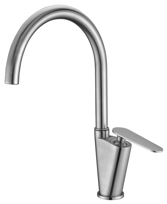 ALFI Brand - Brushed Nickel Gooseneck Single Hole Bathroom Faucet | AB3600-BN