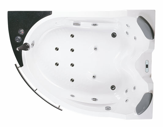 EAGO - 5.5 ft Left Corner Acrylic White Whirlpool Bathtub for Two | AM113ETL-L
