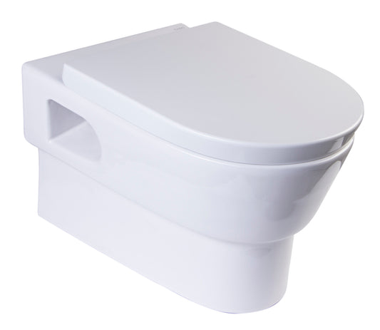 EAGO - Round Modern Wall Mount Dual Flush Toilet Bowl | WD332