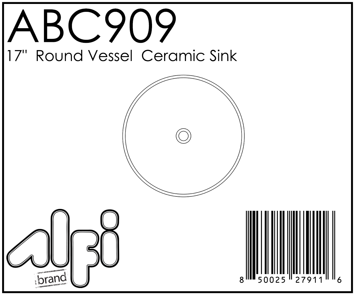 ALFI Brand - White 17" Decorative Round Vessel Above Mount Ceramic Sink | ABC909 ALFI Brand - White 17" Decorative Round Vessel Above Mount Ceramic Sink | ABC909