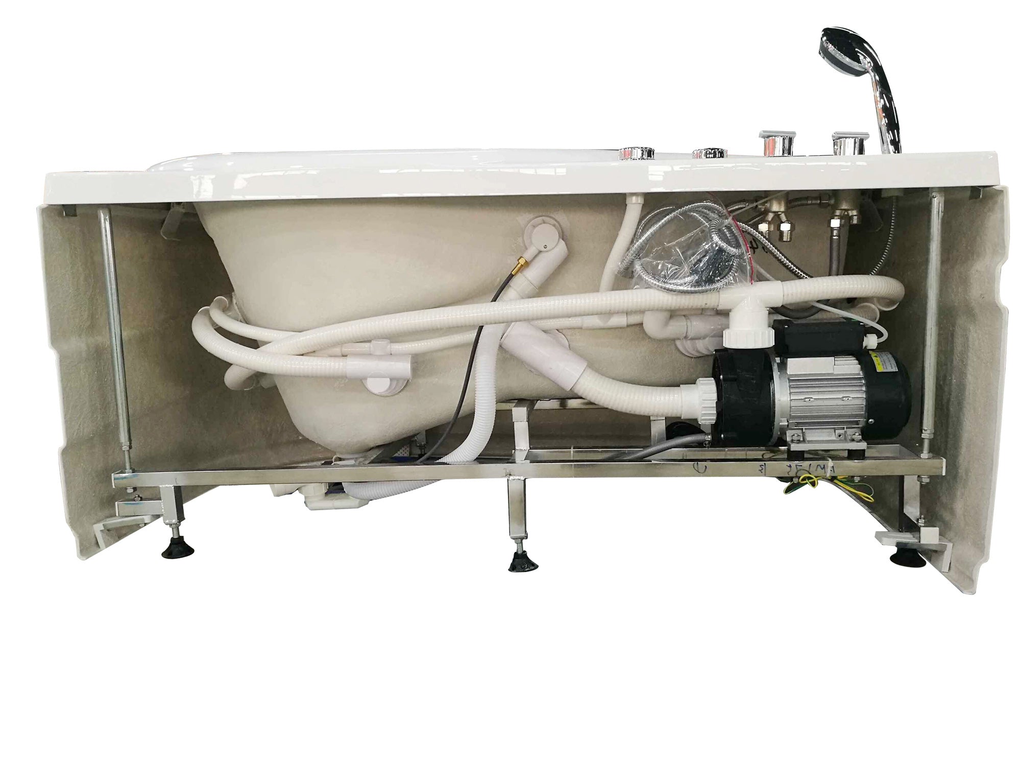 EAGO - 5'' White Acrylic Corner Whirlpool Bathtub - Drain on Left | AM175-L EAGO - 5'' White Acrylic Corner Whirlpool Bathtub - Drain on Left | AM175-L