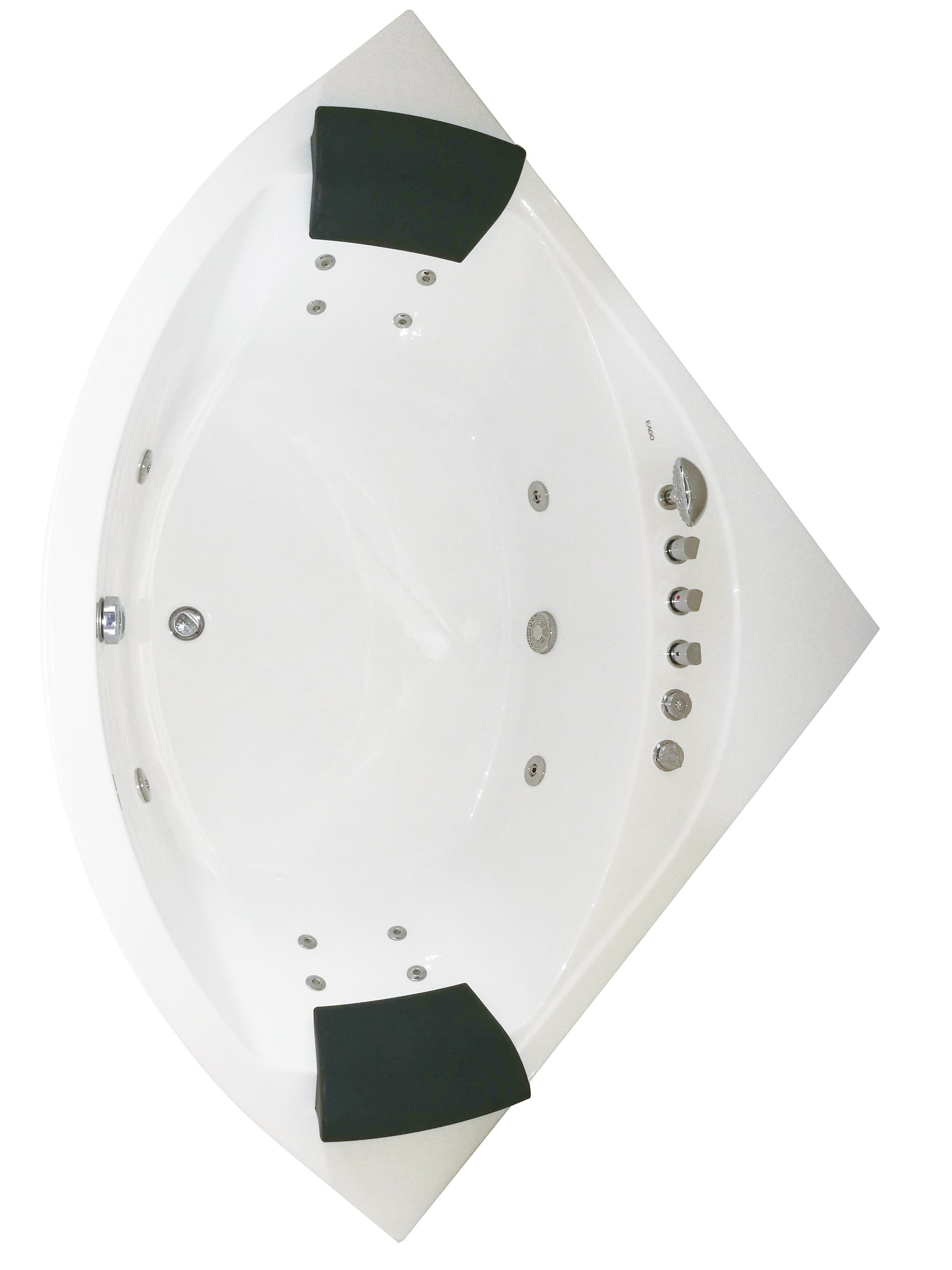 EAGO - 5' Rounded Modern Double Seat Corner Whirlpool Bath Tub with Fixtures | AM200 EAGO - 5' Rounded Modern Double Seat Corner Whirlpool Bath Tub with Fixtures | AM200