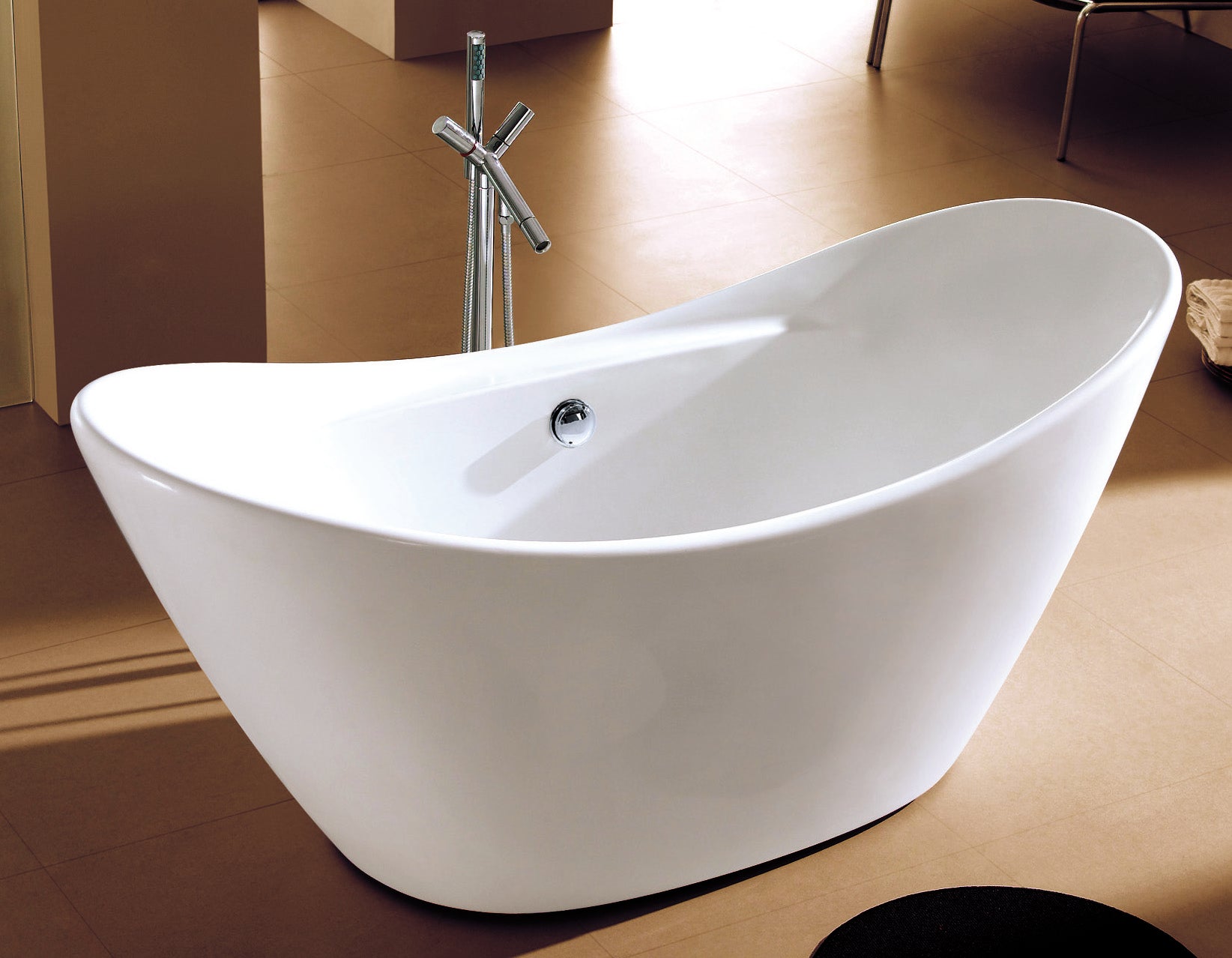 ALFI Brand - 68 inch White Oval Acrylic Free Standing Soaking Bathtub | AB8803 ALFI Brand - 68 inch White Oval Acrylic Free Standing Soaking Bathtub | AB8803