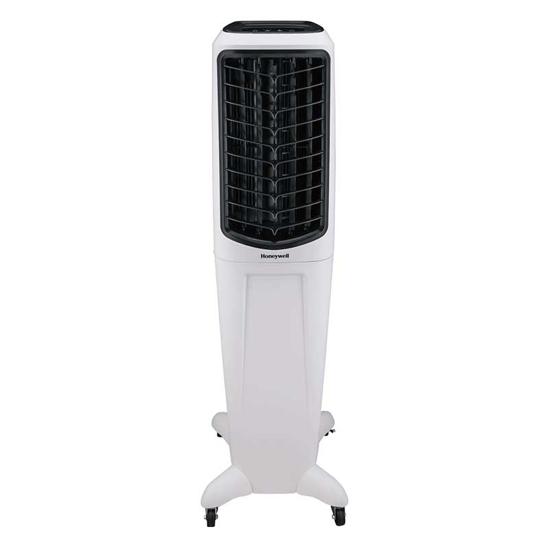 Honeywell - 588 CFM Indoor Evaporative Air Cooler (Swamp Cooler) with Remote Control in White Honeywell - 588 CFM Indoor Evaporative Air Cooler (Swamp Cooler) with Remote Control in White