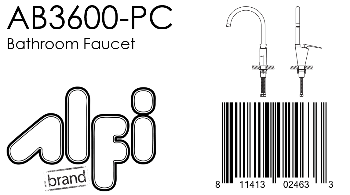 ALFI Brand - Polished Chrome Gooseneck Single Hole Bathroom Faucet | AB3600-PC ALFI Brand - Polished Chrome Gooseneck Single Hole Bathroom Faucet | AB3600-PC