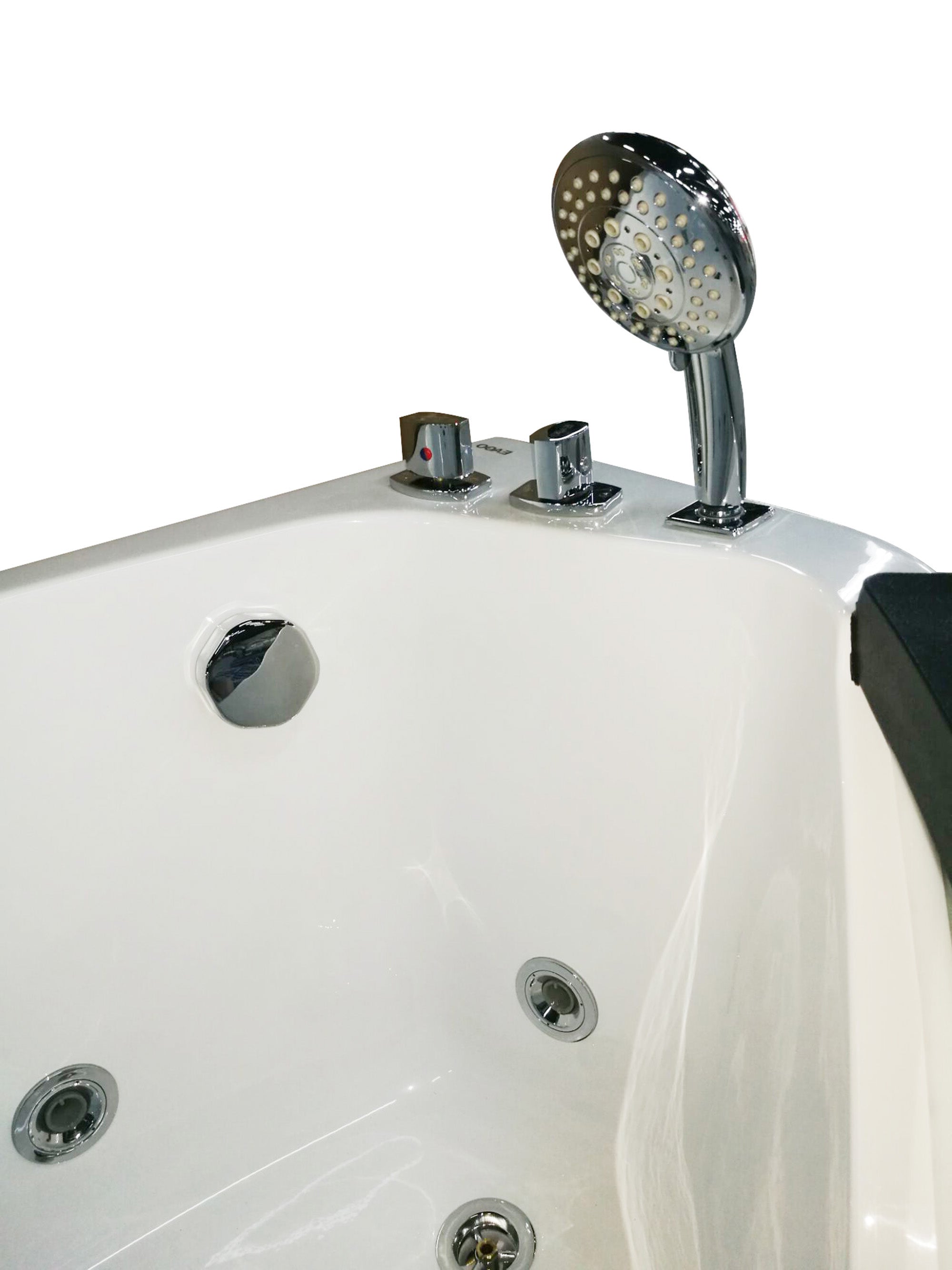 EAGO - 5 ft Clear Rounded Right Corner Acrylic Whirlpool Bathtub | AM198ETL-R EAGO - 5 ft Clear Rounded Right Corner Acrylic Whirlpool Bathtub | AM198ETL-R