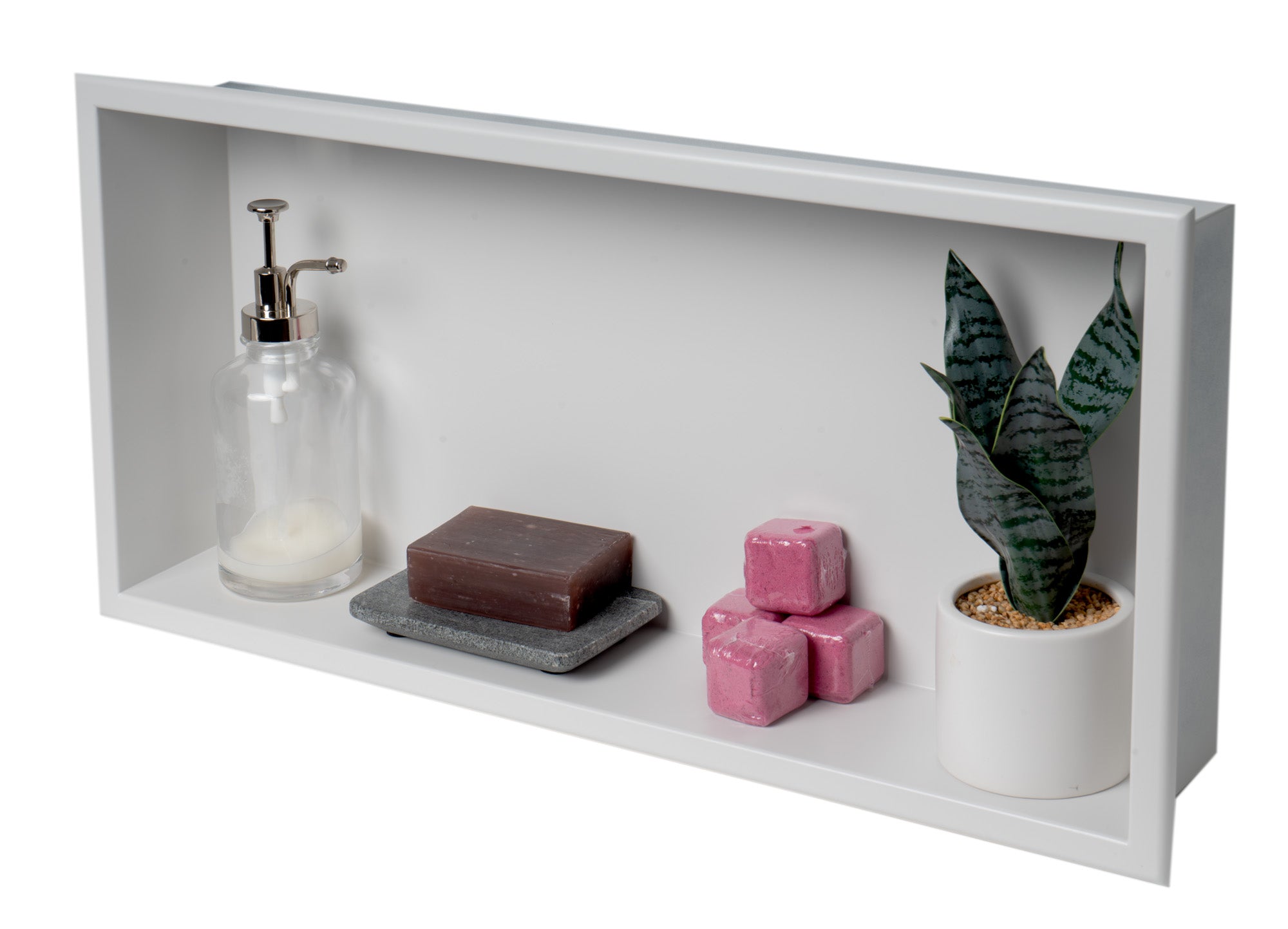 ALFI Brand - 24 x 12 White Matte Stainless Steel Horizontal Single Shelf Bath Shower Niche | ABNC2412-W ALFI Brand - 24 x 12 White Matte Stainless Steel Horizontal Single Shelf Bath Shower Niche | ABNC2412-W