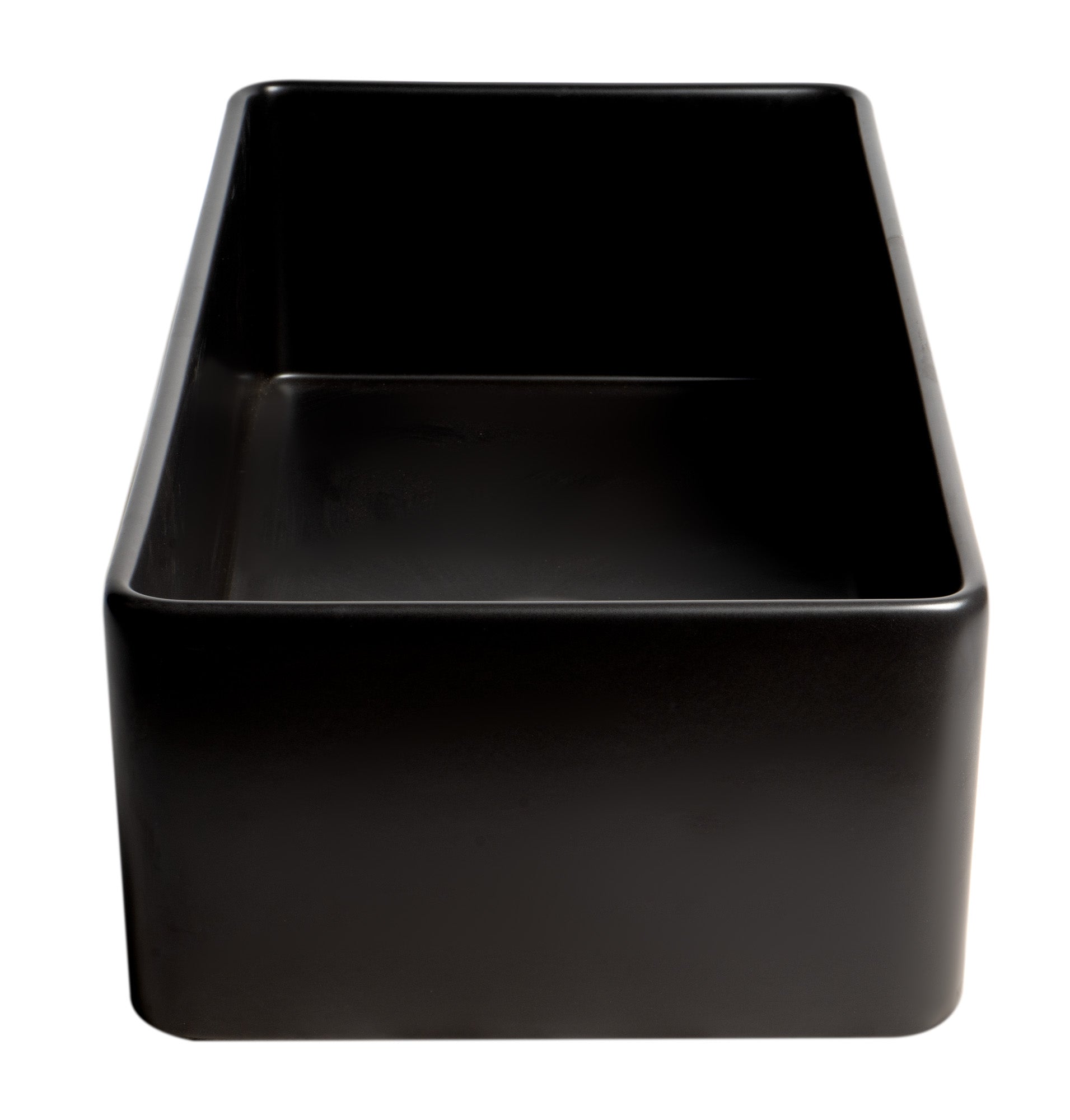 ALFI Brand - Black Matte Smooth Apron 36" x 18" Single Bowl Fireclay Farm Sink | ABF3618-BM ALFI Brand - Black Matte Smooth Apron 36" x 18" Single Bowl Fireclay Farm Sink | ABF3618-BM