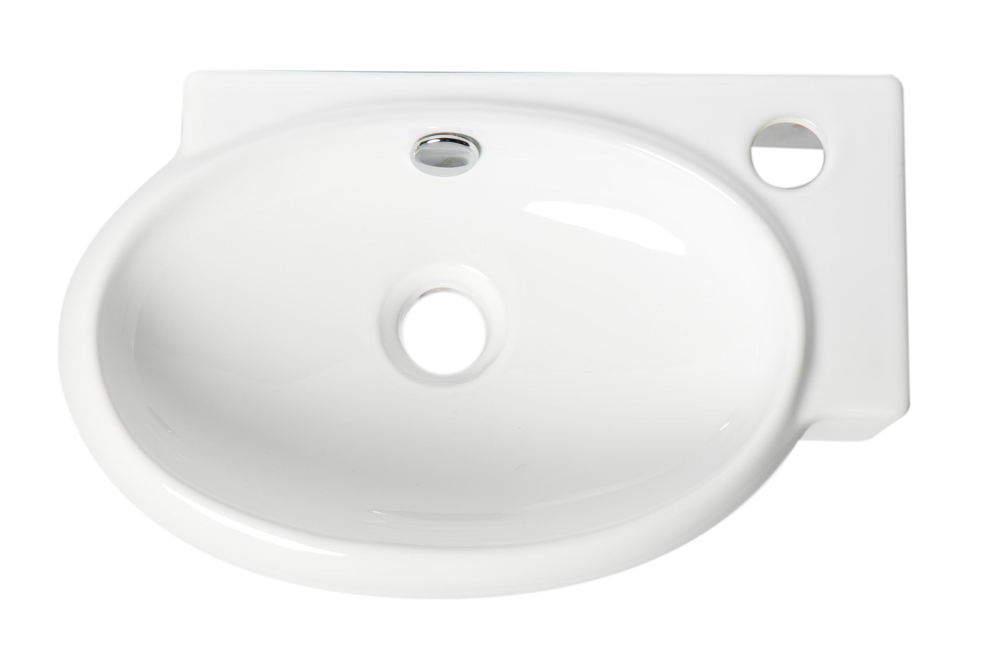 ALFI Brand - White 17" Small Wall Mounted Ceramic Sink with Faucet Hole | ABC117 ALFI Brand - White 17" Small Wall Mounted Ceramic Sink with Faucet Hole | ABC117