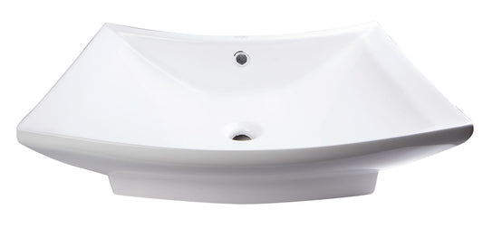 EAGO - 28" Rectangular Porcelain Bathroom Vessel Sink with Single Hole | BA142