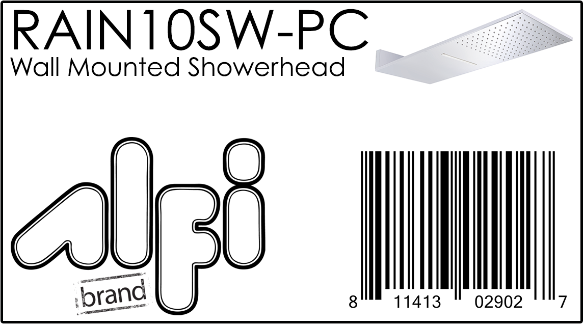 ALFI Brand - Polished Chrome 10" Wall-Mounted Square Waterfall Rain Shower Head | RAIN10SW-PC ALFI Brand - Polished Chrome 10" Wall-Mounted Square Waterfall Rain Shower Head | RAIN10SW-PC