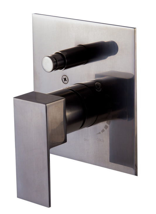 ALFI Brand - Brushed Nickel Modern Square Pressure Balanced Shower Mixer with Diverter | AB6801-BN