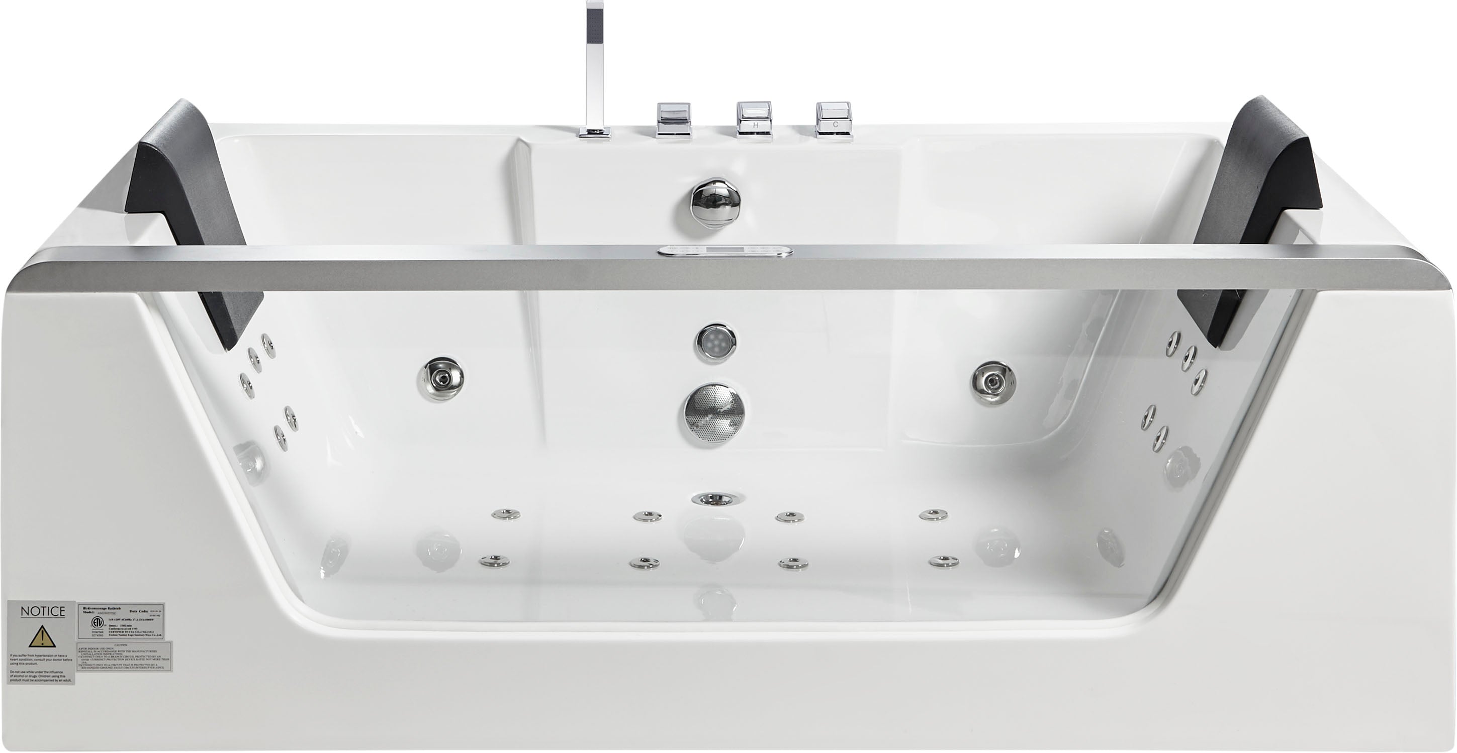 EAGO - 6 ft Clear Rectangular Acrylic Whirlpool Bathtub for Two | AM196ETL EAGO - 6 ft Clear Rectangular Acrylic Whirlpool Bathtub for Two | AM196ETL