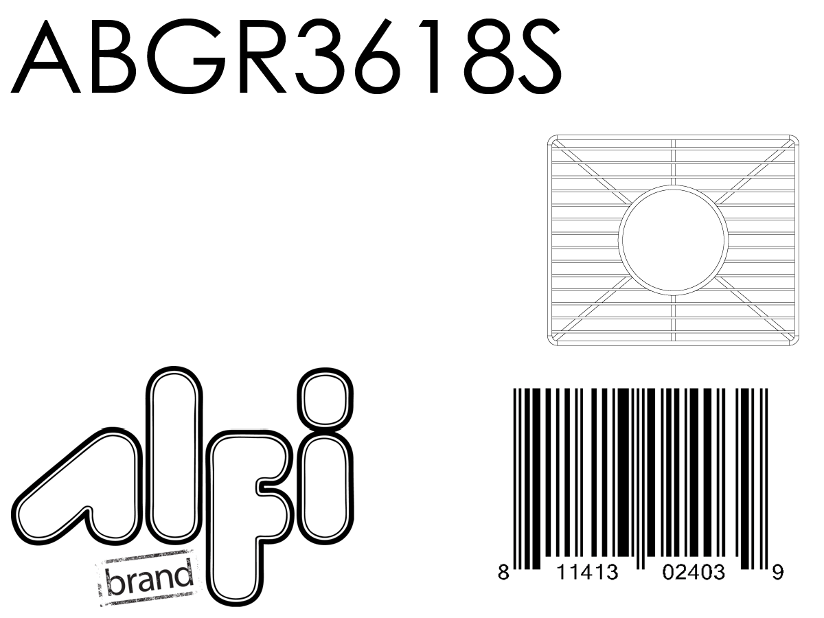 ALFI Brand - Stainless steel kitchen sink grid for small side of AB3618DB. AB3618ARCH | ABGR3618S ALFI Brand - Stainless steel kitchen sink grid for small side of AB3618DB. AB3618ARCH | ABGR3618S