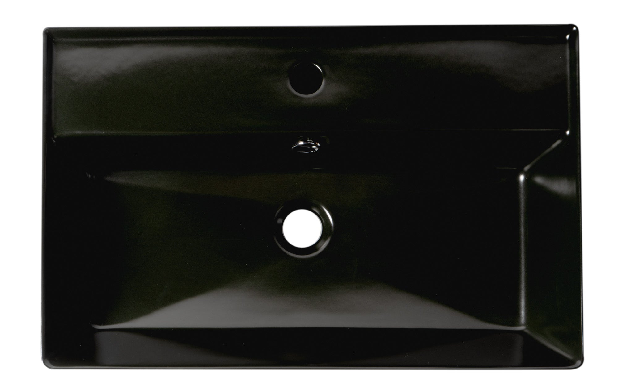 ALFI Brand - Black Matte 24" Modern Rectangular Above Mount Ceramic Sink with Faucet Hole | ABC901-BM ALFI Brand - Black Matte 24" Modern Rectangular Above Mount Ceramic Sink with Faucet Hole | ABC901-BM
