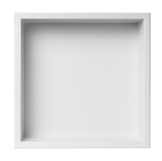 ALFI Brand - 16" x 16" White Matte Stainless Steel Square Single Shelf Bath Shower Niche | ABNC1616-W